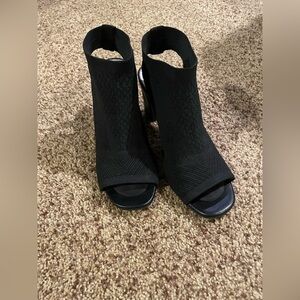 Impo Stretch Black Open-Toe Heels